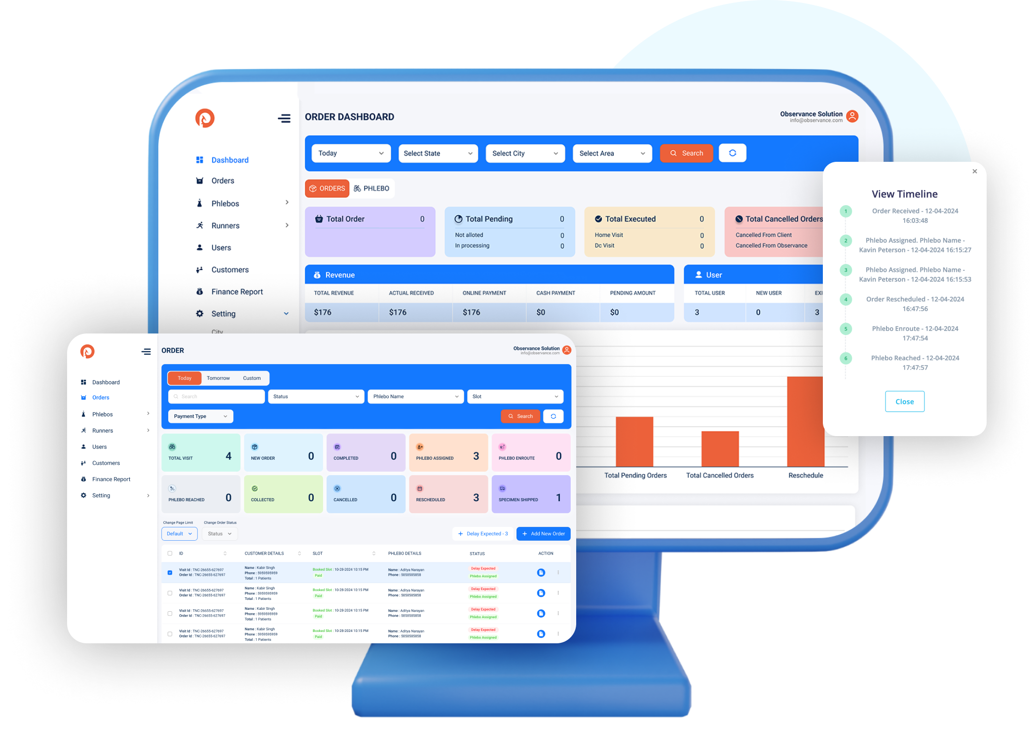 Lab Home Visits App Interface