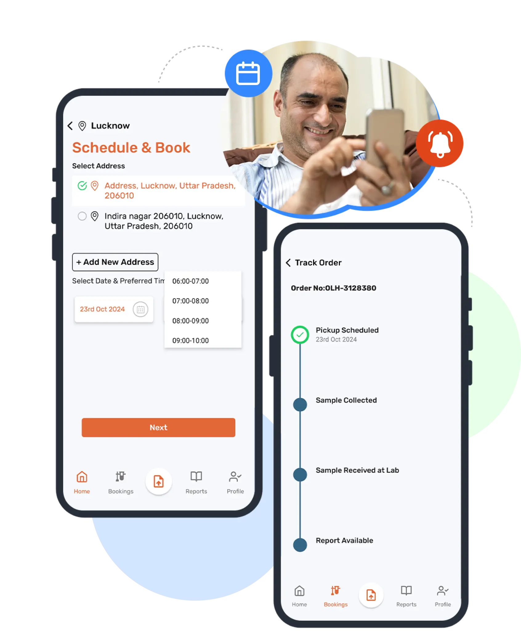Lab Home Visits App Interface