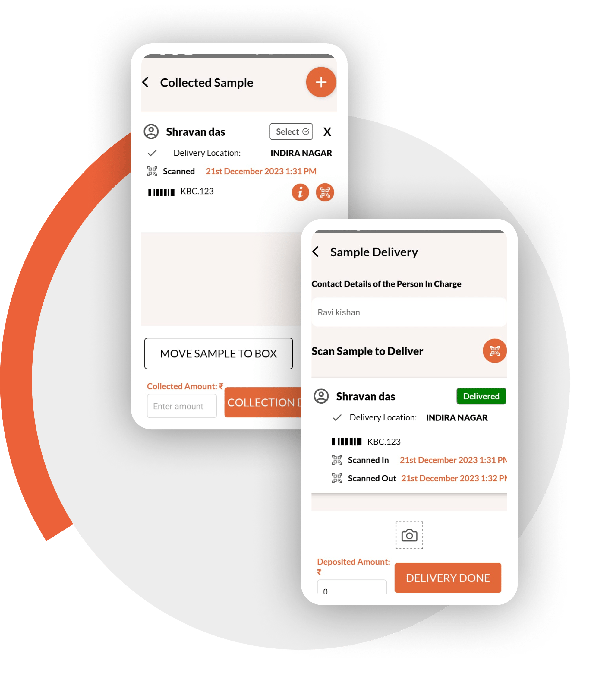 Lab Home Visits App Interface