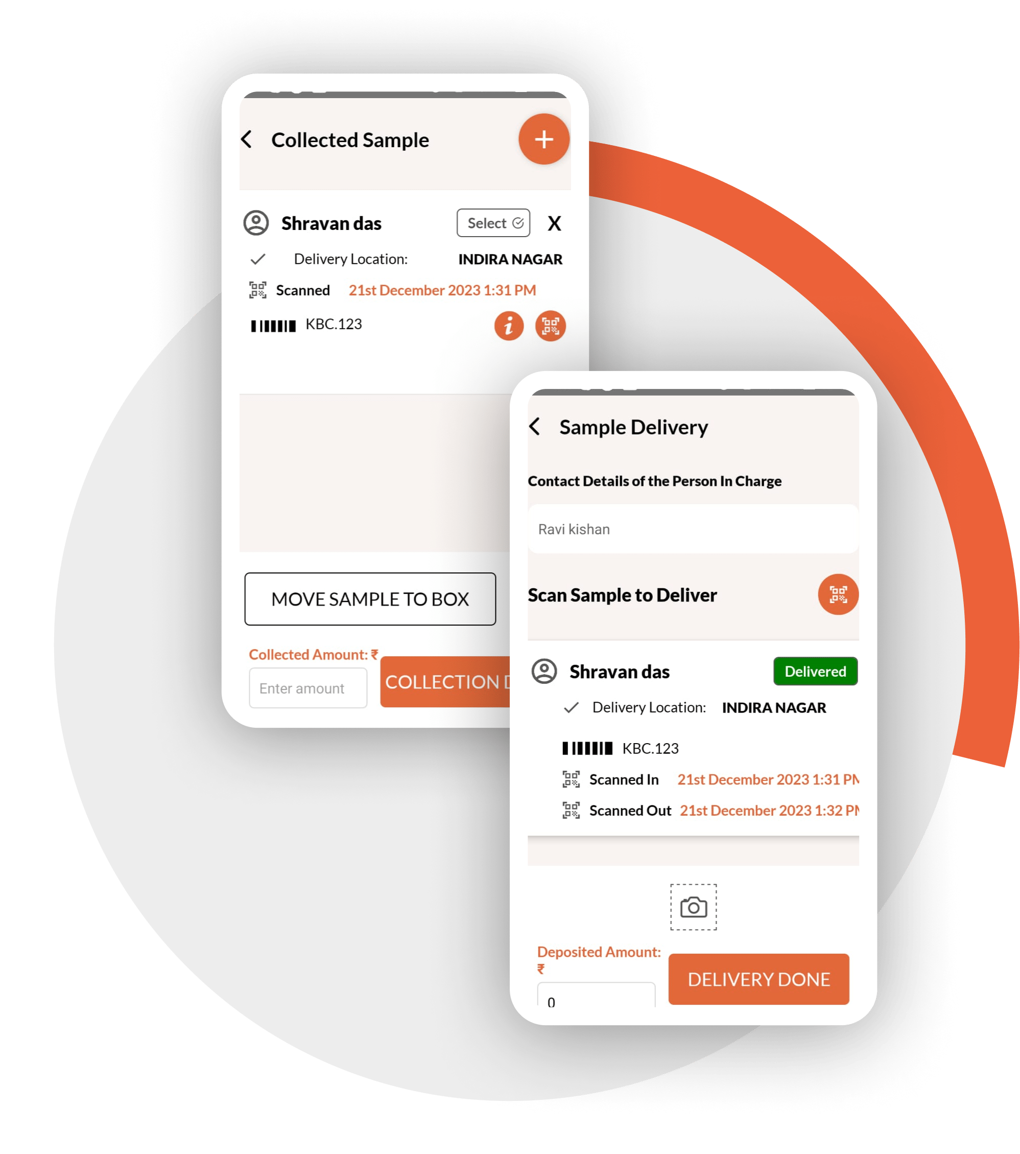 Lab Home Visits App Interface